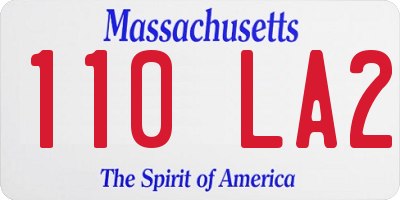 MA license plate 110LA2