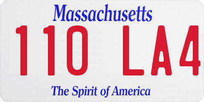 MA license plate 110LA4