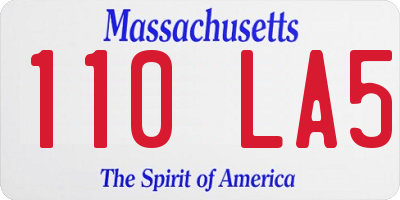 MA license plate 110LA5