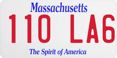MA license plate 110LA6