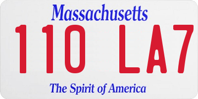 MA license plate 110LA7