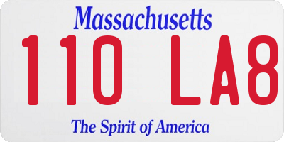 MA license plate 110LA8