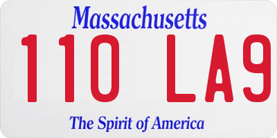 MA license plate 110LA9