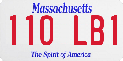 MA license plate 110LB1