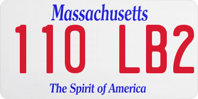 MA license plate 110LB2