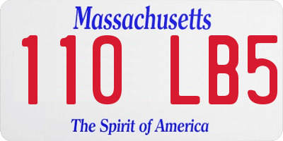 MA license plate 110LB5