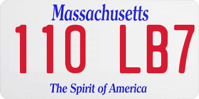 MA license plate 110LB7