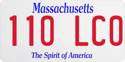 MA license plate 110LC0
