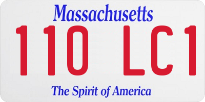 MA license plate 110LC1