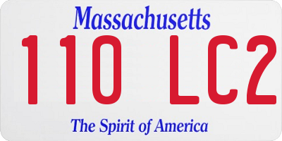 MA license plate 110LC2