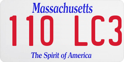 MA license plate 110LC3