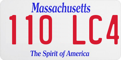 MA license plate 110LC4