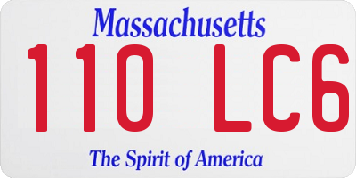 MA license plate 110LC6