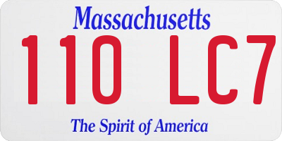 MA license plate 110LC7