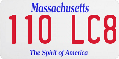MA license plate 110LC8