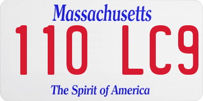 MA license plate 110LC9