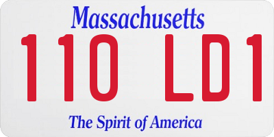 MA license plate 110LD1