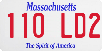 MA license plate 110LD2