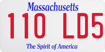 MA license plate 110LD5