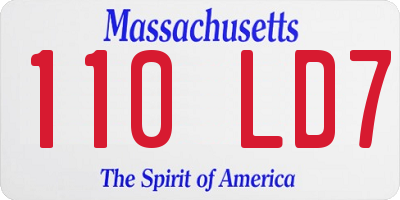 MA license plate 110LD7