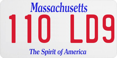 MA license plate 110LD9