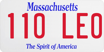 MA license plate 110LE0