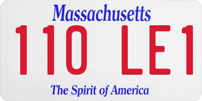 MA license plate 110LE1