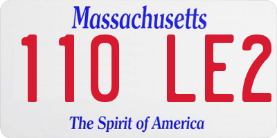 MA license plate 110LE2