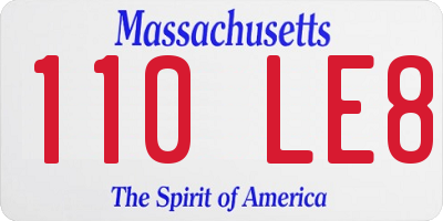 MA license plate 110LE8