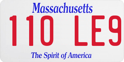 MA license plate 110LE9