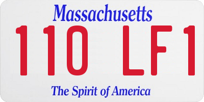MA license plate 110LF1