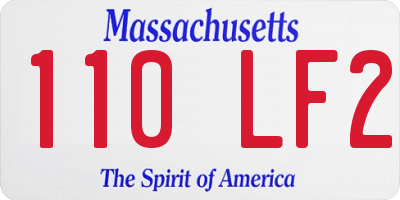 MA license plate 110LF2
