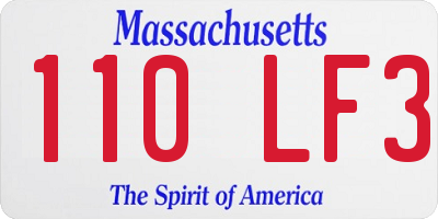 MA license plate 110LF3