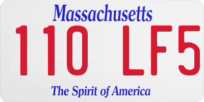 MA license plate 110LF5
