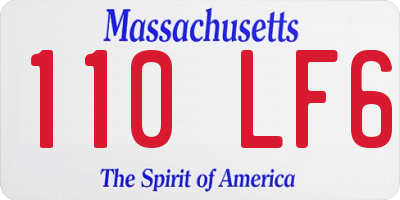 MA license plate 110LF6