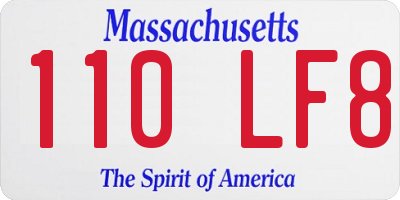 MA license plate 110LF8