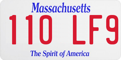 MA license plate 110LF9