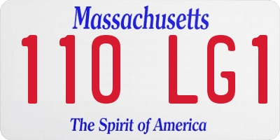 MA license plate 110LG1