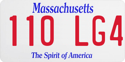 MA license plate 110LG4