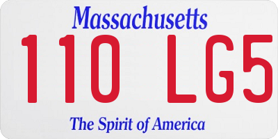 MA license plate 110LG5