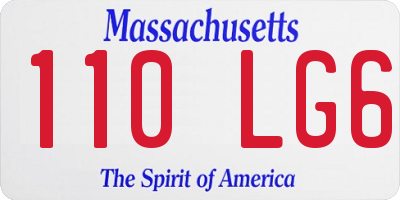 MA license plate 110LG6