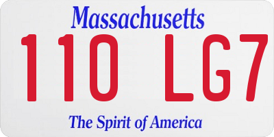 MA license plate 110LG7