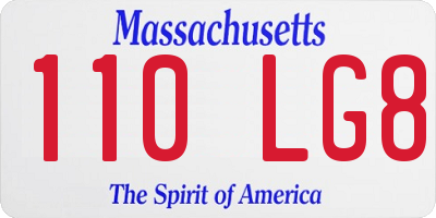MA license plate 110LG8