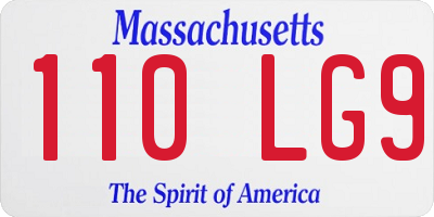 MA license plate 110LG9