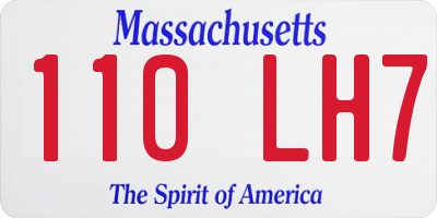 MA license plate 110LH7