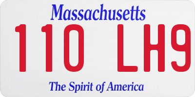 MA license plate 110LH9