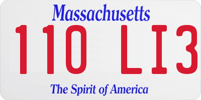 MA license plate 110LI3