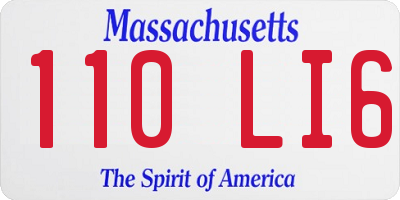 MA license plate 110LI6