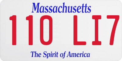 MA license plate 110LI7