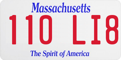 MA license plate 110LI8